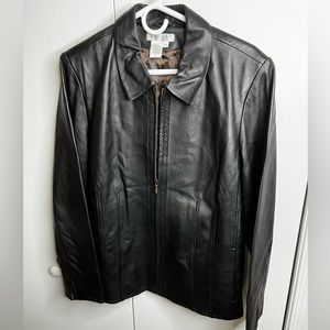 Python-detailed Leather Jacket